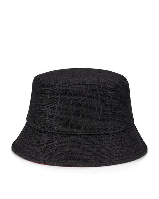 Christian Louboutin Black Bobino Jacquard-monogram Bucket Hat for men