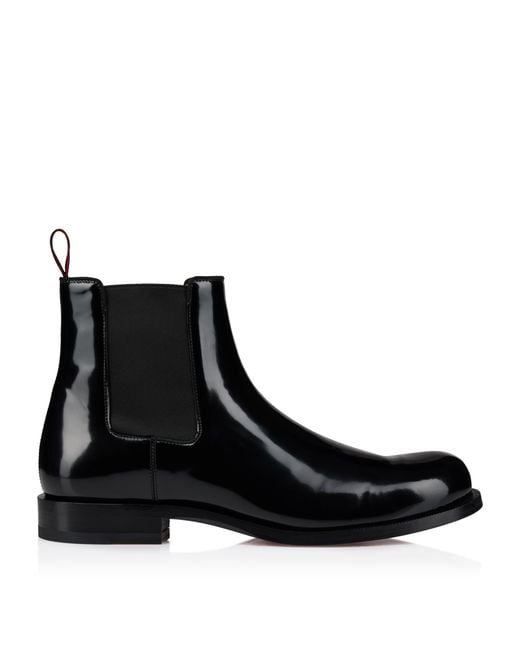 Christian Louboutin Black Choucair Leather Chelsea Boots for men