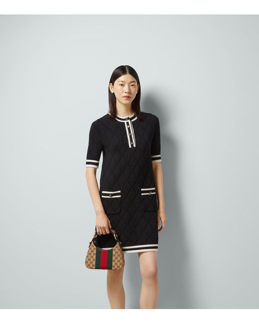 Gucci Black Wool Mini Dress