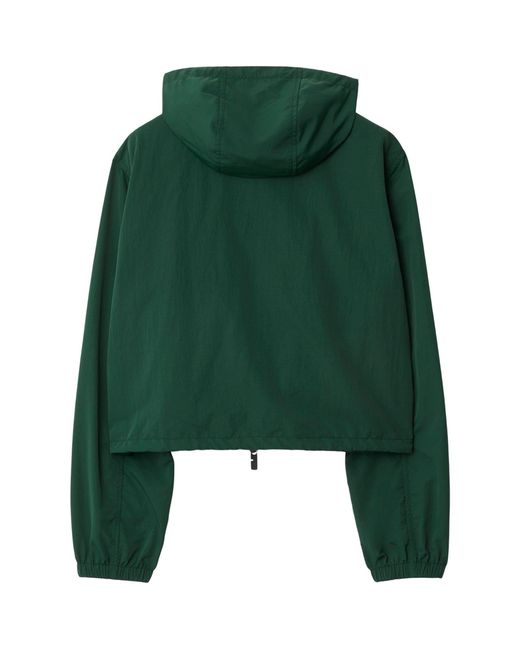 Burberry Green Cropped Hooded Jacket