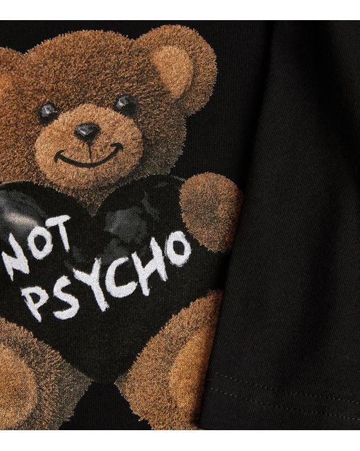DOMREBEL Black Cotton Psycho Bear T-shirt for men