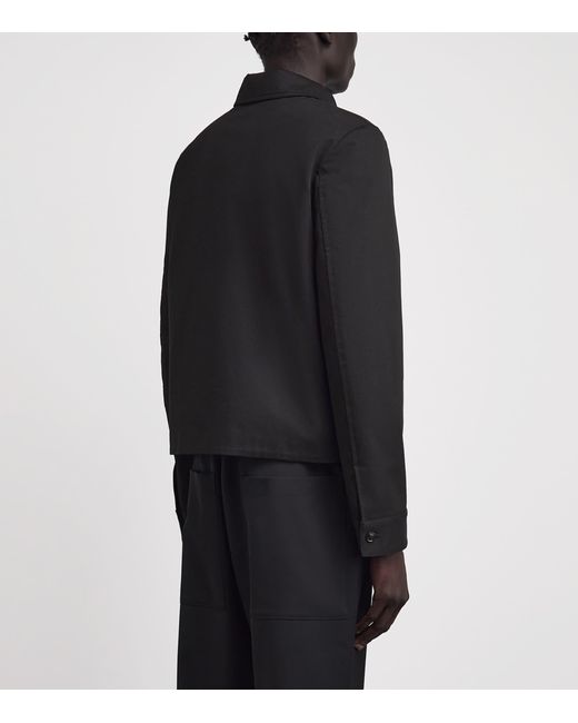 Amiri Black Cotton Script Shacket for men