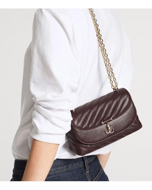 Jimmy Choo Purple Medium Quilted Leather Curve Cross-Body Bag