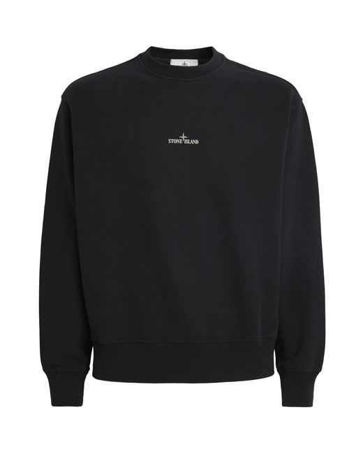 Stone Island Black Oversized Desert Print Sweatshirt for men