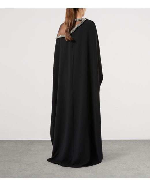 Marina Rinaldi Black X Tony Ward Embellished-Neck Maxi Dress