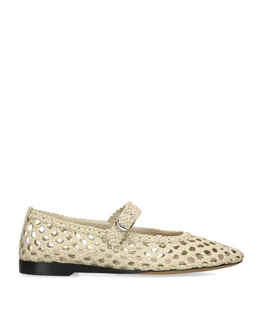 Le Monde Beryl Natural Leather Woven Mary Janes