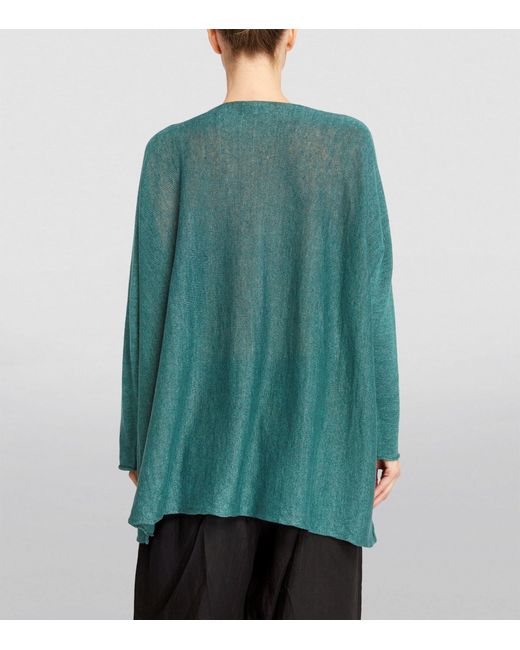 Eskandar Green Long Boat-neck Sweater