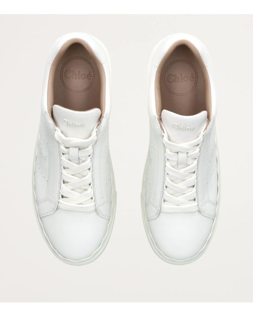 Chloé White Leather Lauren Sneakers