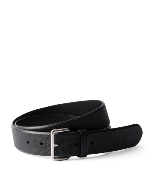 Prada Black Saffiano Leather Belt for men