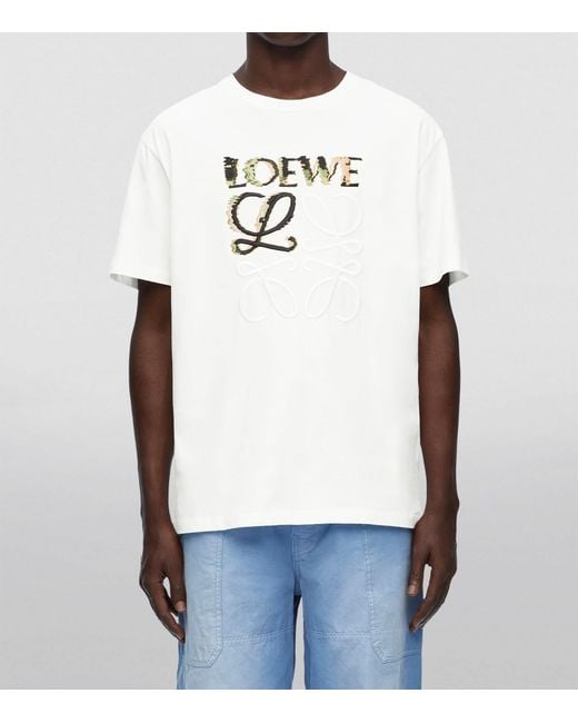 Loewe White Glitch Anagram T-shirt for men