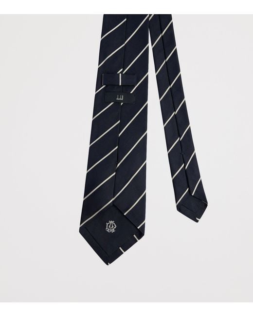 Dunhill Blue Mulberry Silk Stripe Tie for men