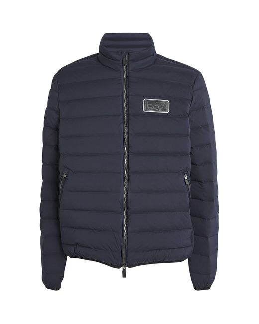 EA7 Blue Down-Filled Puffer Jacket for men