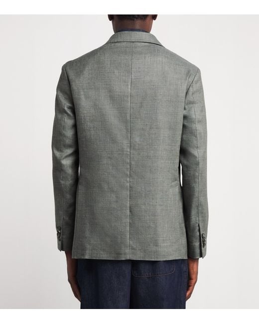 Eton of Sweden Gray Wool-Silk-Linen Blazer for men