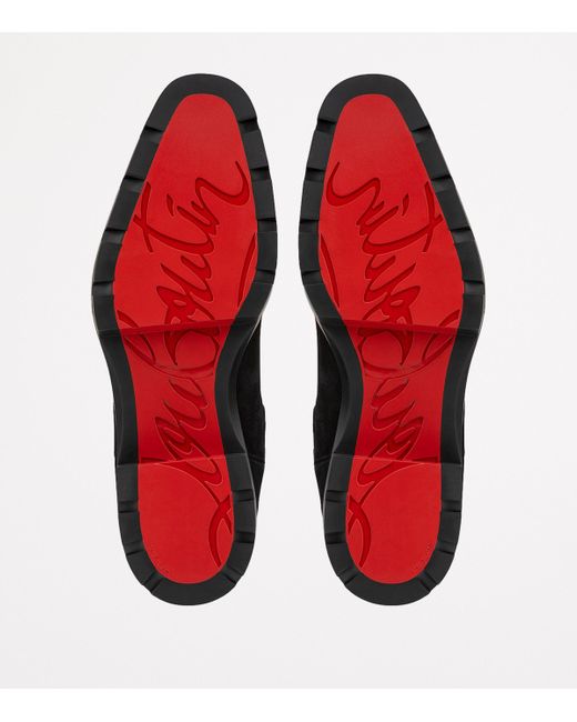 Christian Louboutin Black Alpinono Veau Velour Chelsea Boots for men