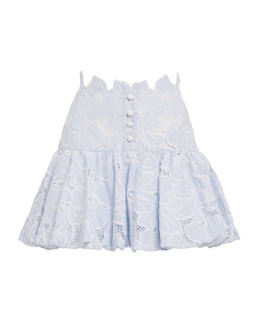 Sandro Blue Broderie Anglaise Mini Skirt