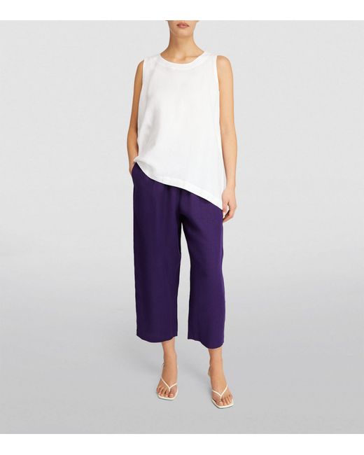 Eskandar Purple Linen Japanese Trousers
