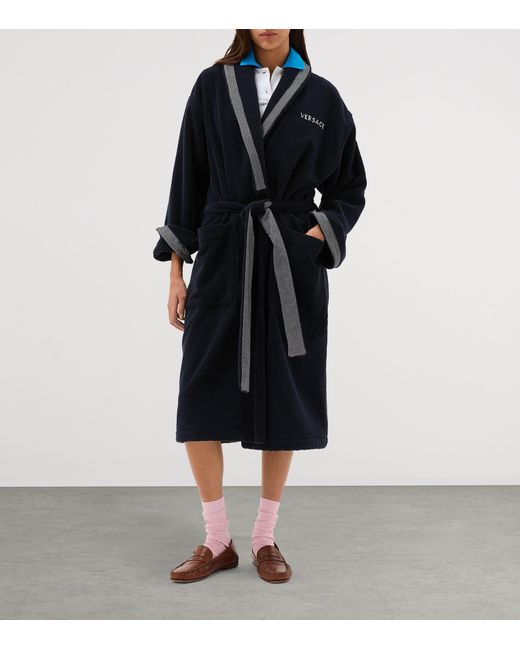 Versace Black Cotton Medusa Robe