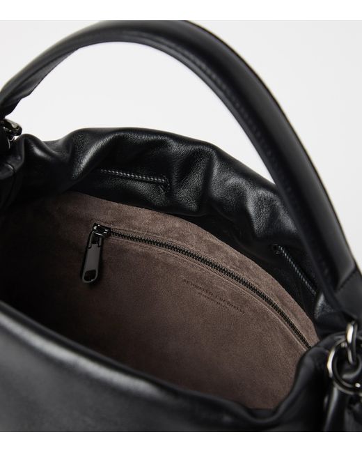 Brunello Cucinelli Black Medium Leather Mellow Bucket Bag