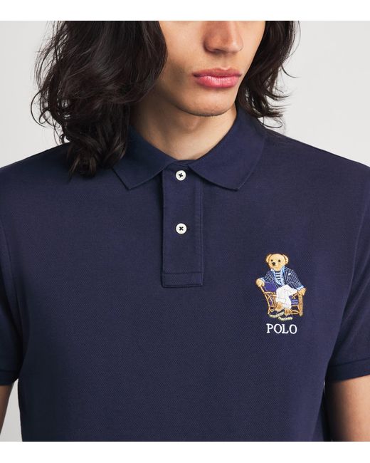 Polo Ralph Lauren Blue Cotton Polo Bear Polo Shirt for men