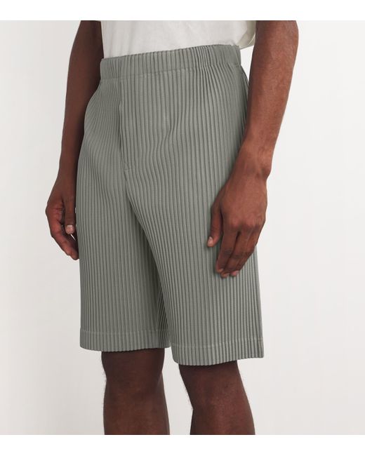 Homme Plissé Issey Miyake Gray Pleated Shorts for men