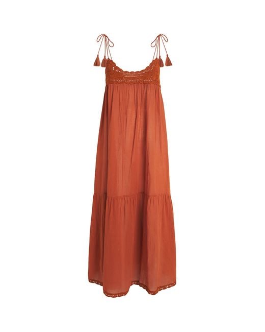 Ulla Johnson Red Cotton Linnea Cover-Up Dress
