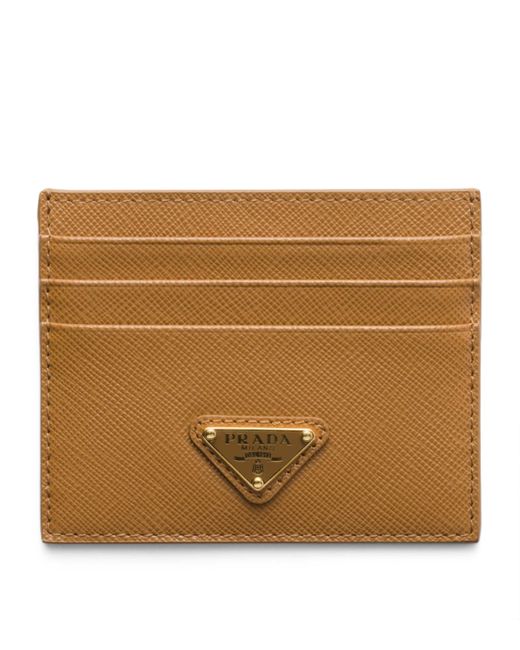 Prada Brown Saffiano Leather Card Holder