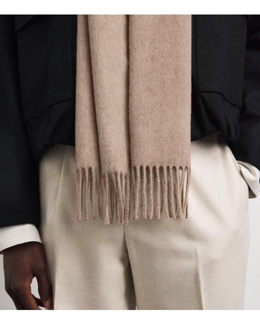 Johnstons Brown Natural Cashmere Scarf for men
