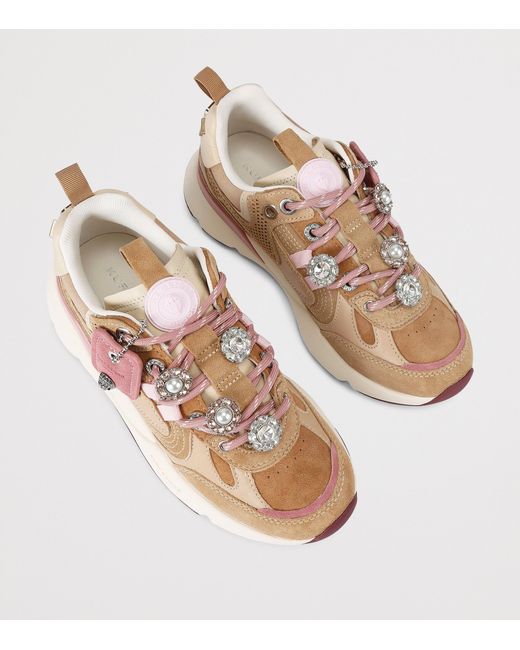 Kurt Geiger Pink Suede Kurt Runner Sneakers