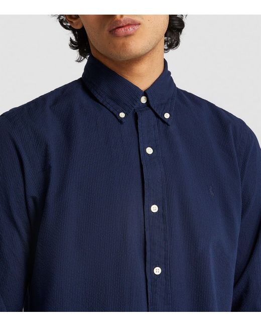 Polo Ralph Lauren Blue Custom Fit Oxford Shirt for men