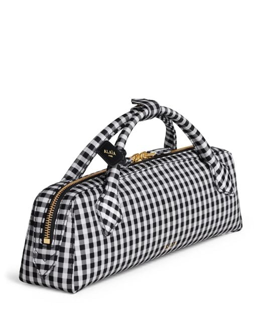 Alaïa White Printed Le Teckel Clutch Bag