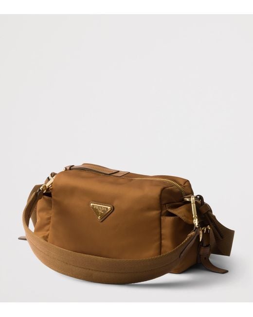 Prada Brown Small Re-Nylon And Leather Explore Shoulder Bag