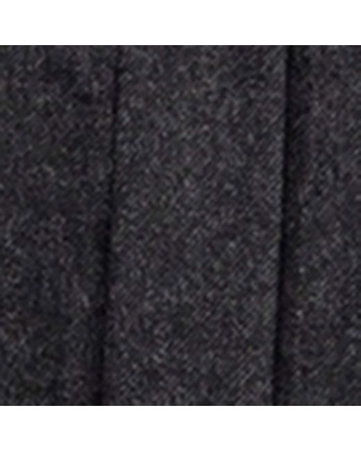 Prada Black Pleated Wool Flannel Skirt