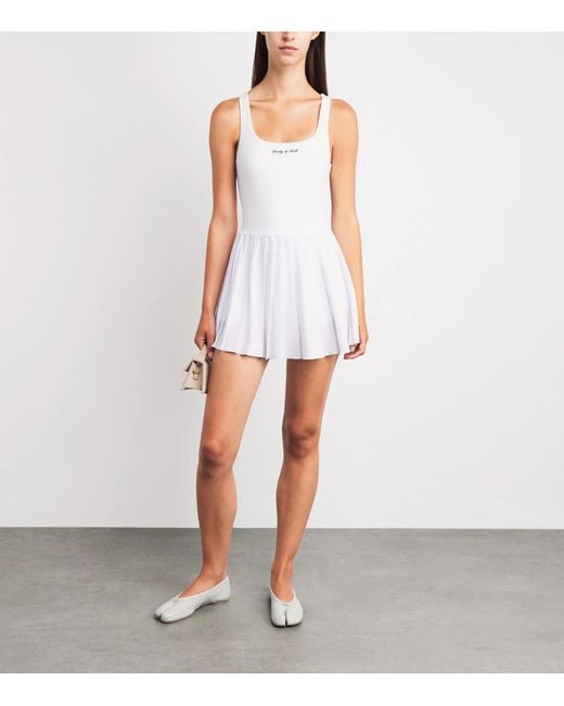 Sporty & Rich White Logo Court Mini Dress