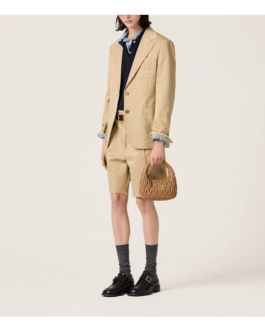 Miu Miu Brown Matelassé Leather Wander Top-Handle Bag