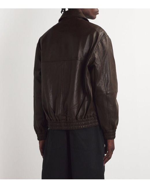 Studio Nicholson Leather Bomber Jacket in Brown for Men | Lyst Studio Nicholson Leather Bomber Jacket in Brown for Men | Lyst