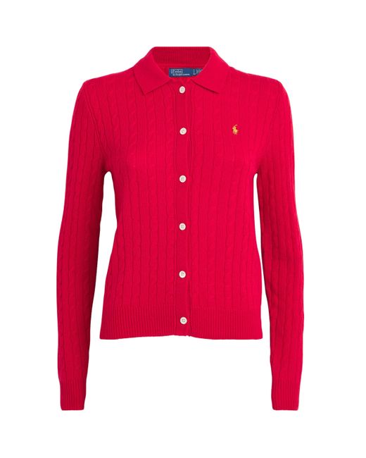Polo Ralph Lauren Wool Cashmere Polo Cardigan in Red Lyst UK