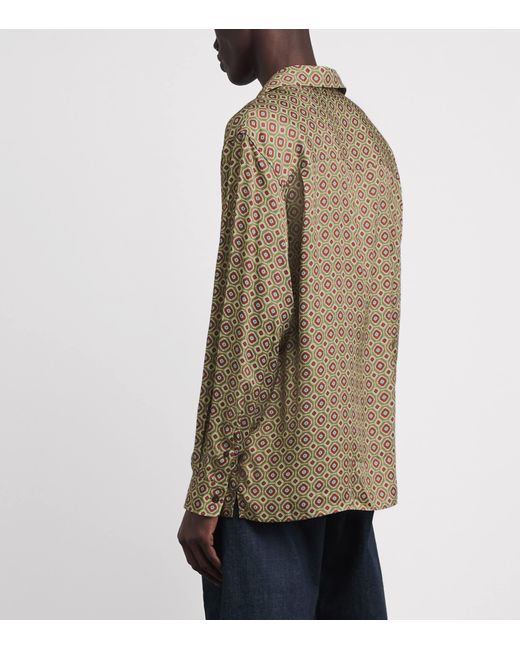 Drole de Monsieur Brown Chemise Geometric Print Shirt for men