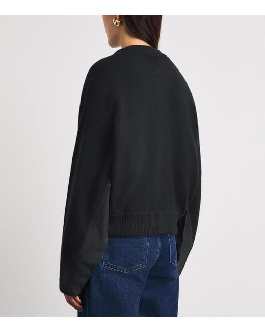 FRAME Black Cashmere Patch-Pocket Cardigan