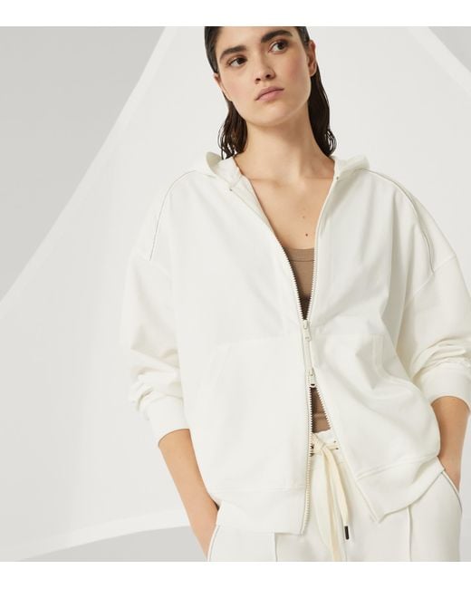Brunello Cucinelli White Stretch-Cotton Sweatshirt