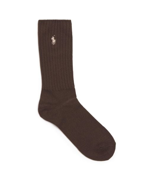 Polo Ralph Lauren Brown Cotton-Blend Classic Crew Socks for men