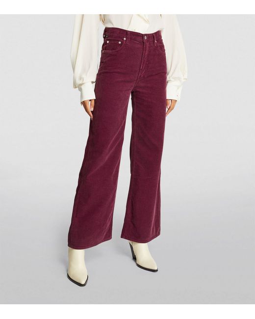 Citizens of Humanity Red Corduroy Paloma Wide-leg Trousers
