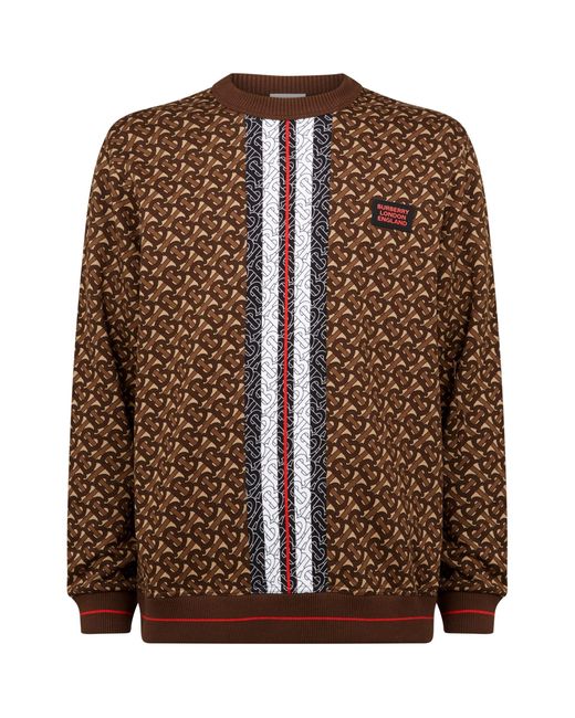 Burberry All-over Tb Monogram Print Sweatshirt in Brown for Men | Lyst UK