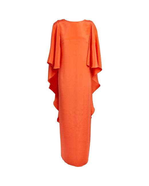 Max Mara Orange Silk Crepe Maxi Dress
