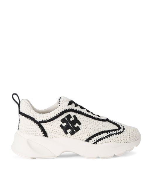Tory Burch Natural Crocheted Good Luck Sneakers