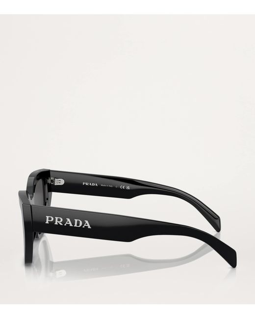 Prada Black Acetate Geometric Sunglasses