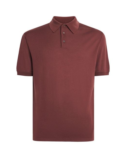 Colombo Red Kid Wool Polo Shirt for men