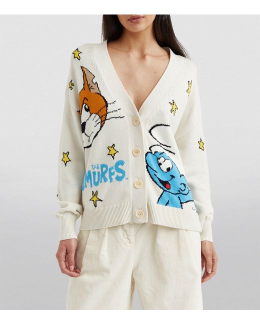 Chinti & Parker Blue X The Smurfs Wool-cashmere Cardigan