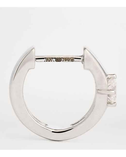 Anita Ko White And Diamond Huggie Earrings