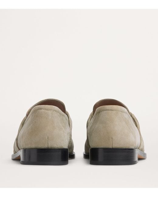 Bottega Veneta Gray Suede Astaire Loafers for men