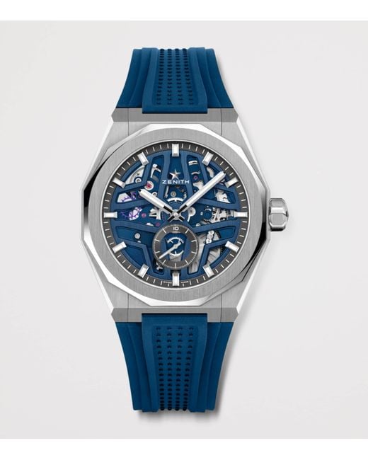 Zenith Gray Stainless Steel Defy Skyline Skeleton Watch for men